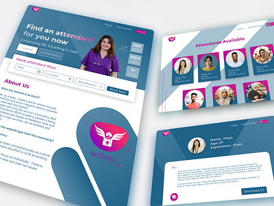 Nursing U website Design biopage design figma graphic design heropage logo ui uiuxhomehealthcare ux