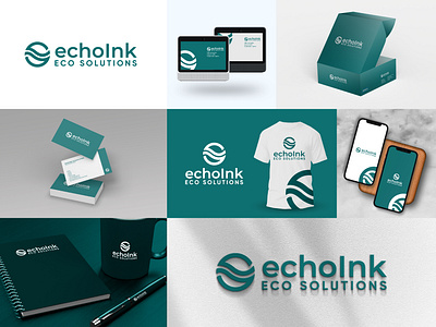 EchoInk Logo Design brand brandidentity design eco ecoconscious ecologoforsale ecoproducts greenbusiness logo logo design sustainabledesign