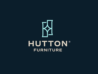 Hutton Furniture badge badges branding chair design furniture h identity illustration logo mark monogram packaging print star table typography