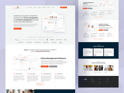ConvergePoint - Policy & Contract Management Website classic clean clean ui contract contract manage contract management convergepoint creative design exploration freelance header illustration landing page modern policy policy contract ui uiux website