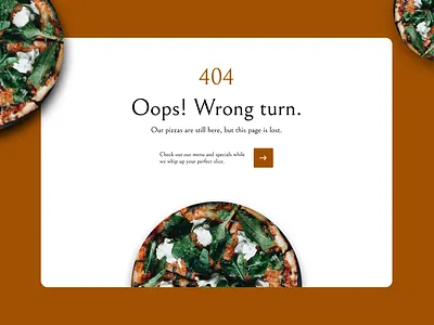 404 error page for a pizza shop 404 404 error aesthetic bold design pizza pizzashop ui user interface