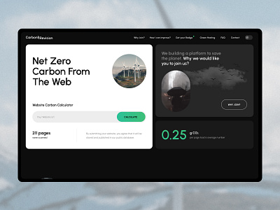 Carbon Revision Website branding calculator carbon design ui ux web web design