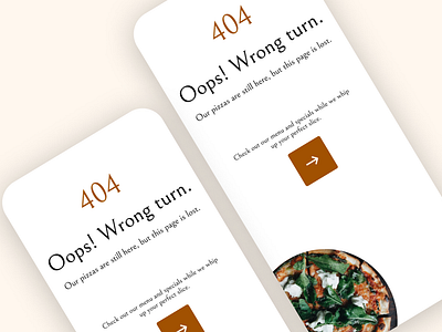 404 error page for a pizza shop 404 404 eror aesthetic bold design figma mobile pizza pizzashop ui uidesign user interface