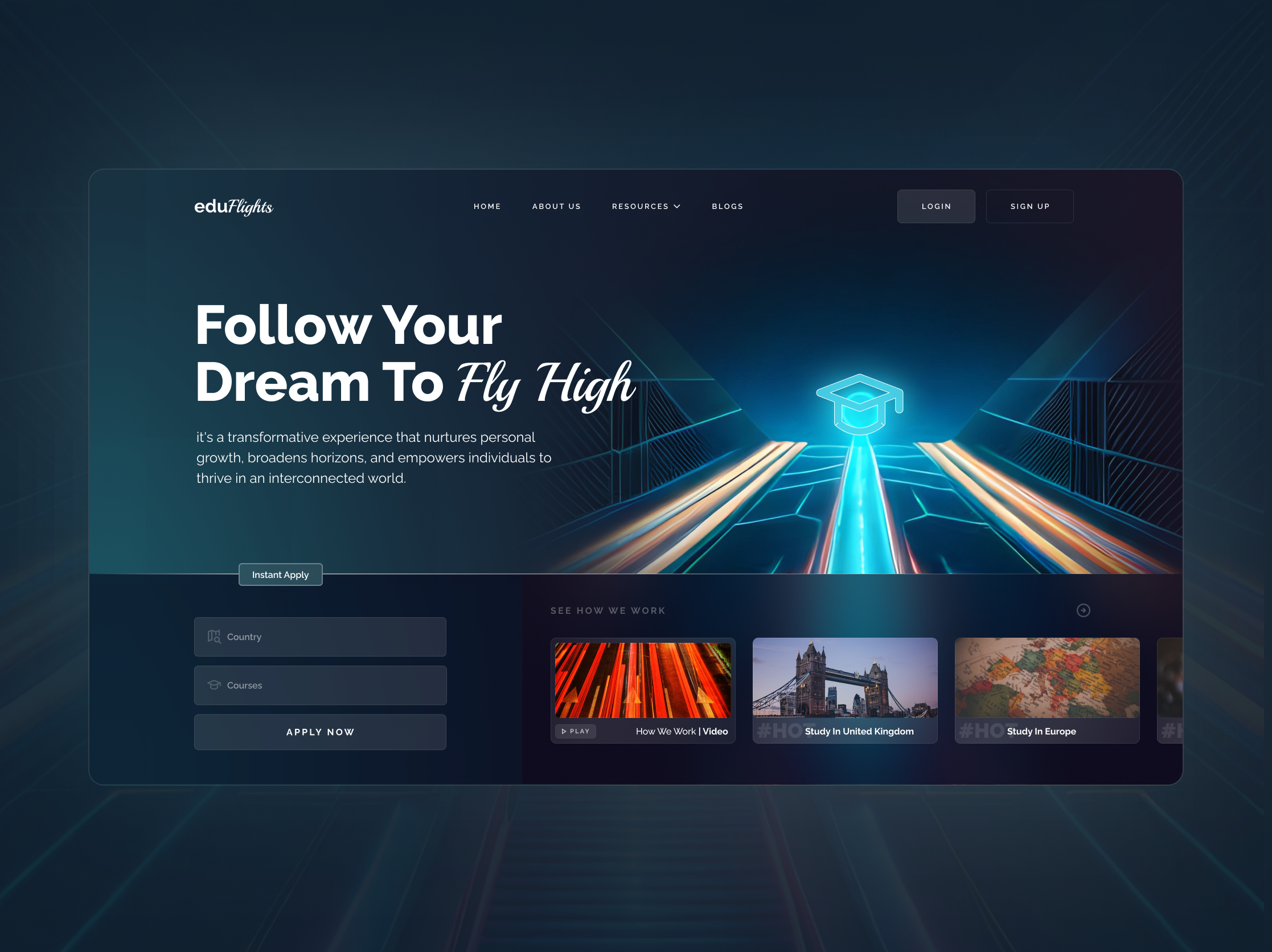 Abroad Education Website Design: business landing web page ai branding chatgpt design graphic design illustration midjourney ui website