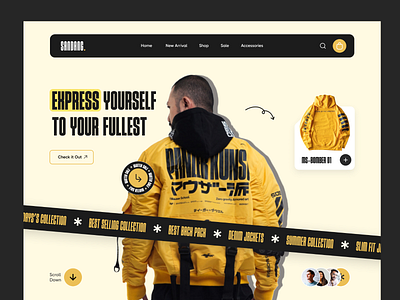 Sandro - Fashion Landing Page apparel beauty clean clothes clothing design ecoomerce fashion fashion website home page landing page modern online shop product shop store ui wear web design website