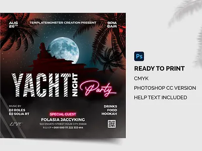 High Quality Yacht Party Flyer summer party