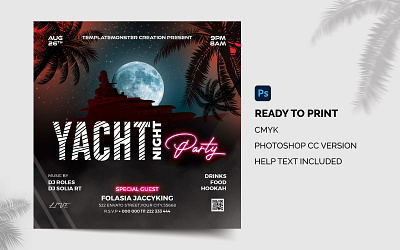 High Quality Yacht Party Flyer summer party