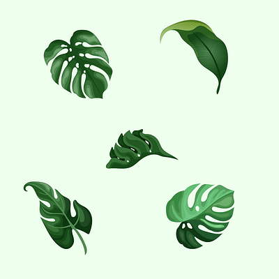 leaves green graphic design green illustration leaves tropical vector