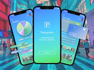 PAYSQUARE aplication app banking branding colorful design figma fresh graphic graphic design icon illustration logo minimal mobile motion ui ux vector