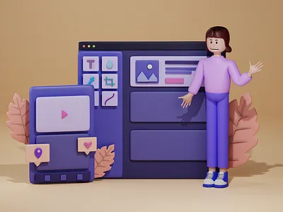 Designer 3d art designer low poly