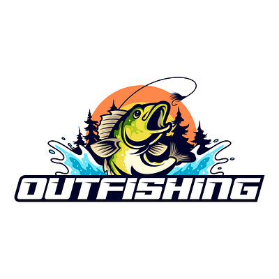 Outdoor Fishing Logo wildlife