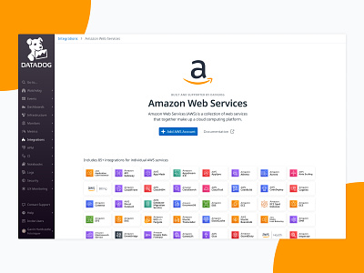 Amazon Web Services Integration app app design billing commerce datadog design ecommerce integration interface marketplace product design redesign ui uiux ux web design