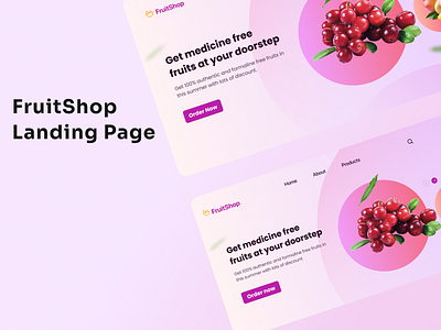 FruitShop Landing Page 3d android android app android app design android app development animation app app source code branding design followforlike graphic design illustration logo motion graphics ui uiux