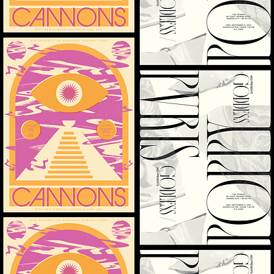 Cannons and Poppy X PVRIS Gig Posters gig gig poster illustration music poster posters typography