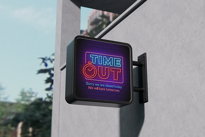 Time Out Sign Mockup