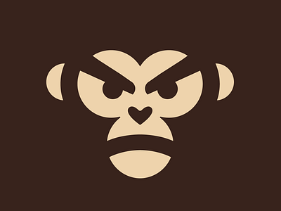 monkey - minimal - fun - training brand design logo minimal monkey