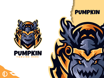 Pumpkin - Mascot Logo Design brand identity branding creative dark design esport logo graphic design halloween illustration illustrator logo logodesign mascot logo modern pumpkin vector