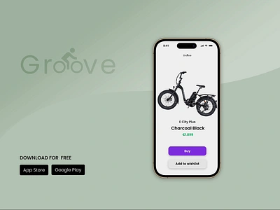 Groove - App Prototype animation app bikes design figma iphone prototype video