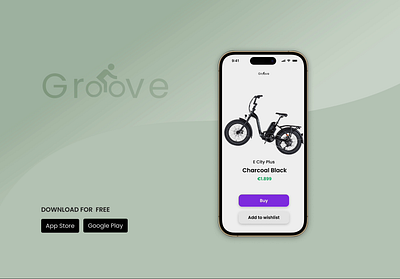 Groove - App Prototype animation app bikes design figma iphone prototype video
