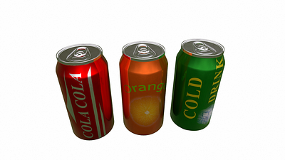 Drink cans 3d branding design illustration