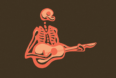 36 Days of Type L 36daysoftype 36dot branding guitar illustration logo music retro skeleton skull typography
