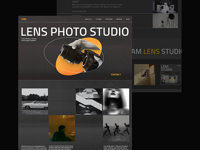 UI design concept for Photo Studio landing page accent colour design illustration landing landing page layout minimalism photo studio typography ui uiux design ux web design