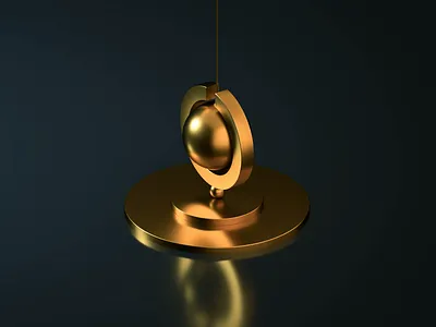 Silver And Golden Pendulum Loop 3d 3d art adobe photoshop cinema4d illustration