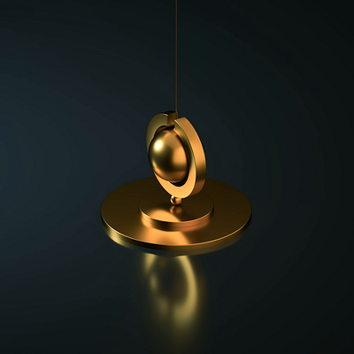 Silver And Golden Pendulum Loop 3d 3d art adobe photoshop cinema4d illustration