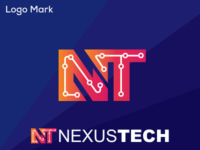 NT Technology logo brand identity n logo nt logo t logo