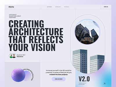 Mecha - Create 3D Architecture You Want app architecture branding design illustration logo ui ui design ux web website