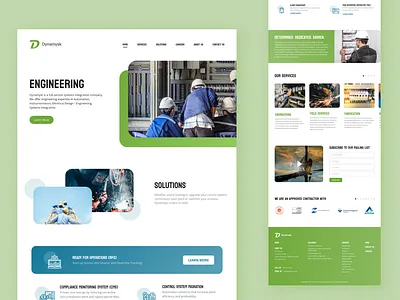 Engineering Website design landing page ui web