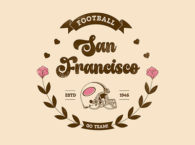 T-Shirt Design cute design embleme football girly illustration retro san francisco t shirt vector vintage