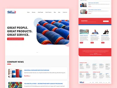 Industrial Website design landing page ui ux web