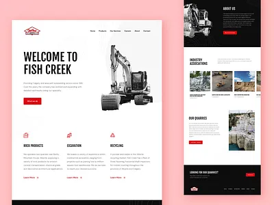 Machinery Website design landing page ui ux web