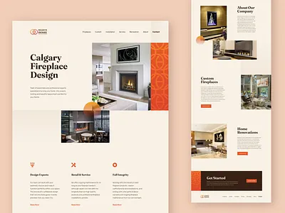 Fireplace Website design landing page ui ux web