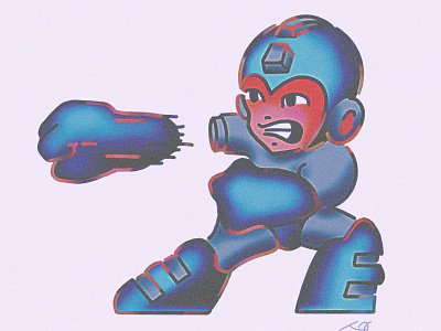 Megaman 3 airbrush illustration mario megaman nes nintendo retro switch video games zelda