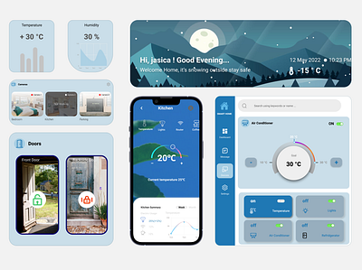 Mobile smart home app layout ideation | Modsen branding graphic design ui