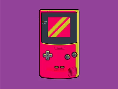 Classic Gameboy Color in Red 8 bit 90s 90s nostalgia branding classic gaming game gameboy gameboy color gaming graphic design illustration logo nintendo purple red retro retro gaming retro graphic vintage vintage games