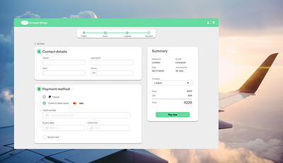 Daily UI - Checkout 002 challenge checkout dailyui desktop journey payment traveler ui