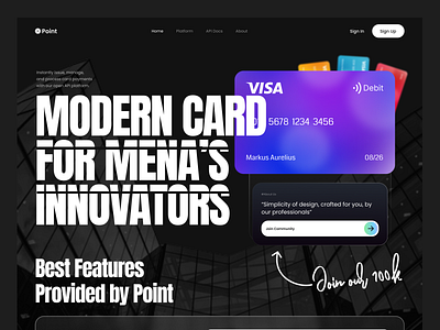 Point - Modern Card for Innovators app branding design illustration ui ui design ux web website