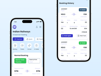 Indian Railway App Redesign appdesiong appredesign indian indianrailway indianrailwaynewapp indiarail northindia railway redesign ticketbook train trainbook ui