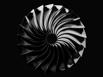 Spinning engine blades 3d 3d animation blades engine fan illustration
