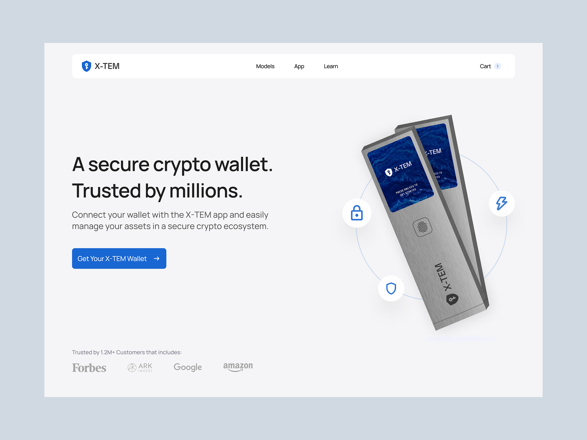 Xtem - Crypto Wallet Landing Page by Sameer Siddiqui on Dribbble
