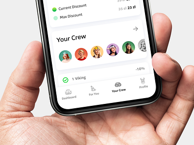 Mobile Vikings - Your Crew app avatars chart design figma interaction interface ios iphone minimal mobile neumorphism photoshop profile telecommunications ui user experience user interface ux viking