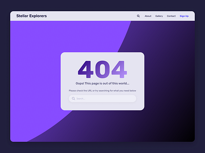 404 Page design ui ux