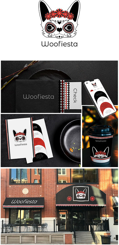 Woofiesta resaurant - logo and identity brand identity branding graphic design identity logo visual identity