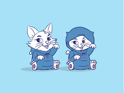 Cat Hoodie expressive animal logo.