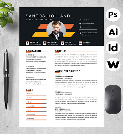 Marketing Specialist Resume template portfolio