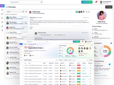 Work Order Management SaaS B2B analytics b2b chart charts conversation list view management oracle saas users web app work order