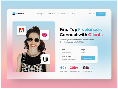 UX/UI Web Design Concept: Freelance Job Website Design job website resume